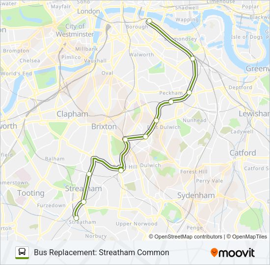 SOUTHERN Bus Line Map