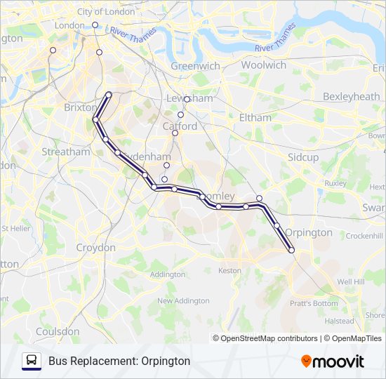SOUTHEASTERN Bus Line Map