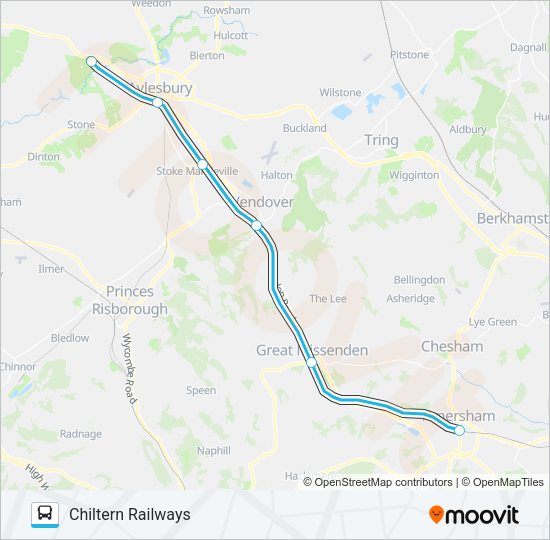 CHILTERN RAILWAYS Bus Line Map