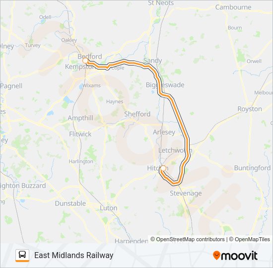 EAST MIDLANDS RAILWAY Bus Line Map