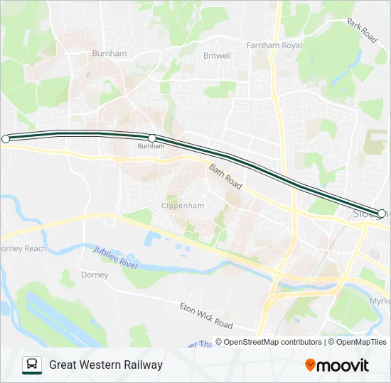 GREAT WESTERN RAILWAY Bus Line Map