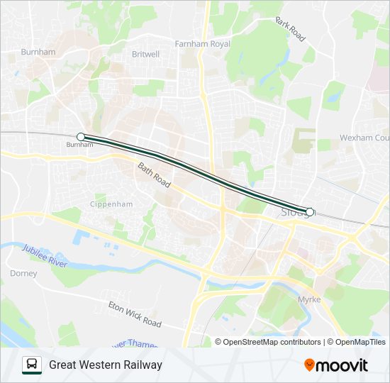 GREAT WESTERN RAILWAY Bus Line Map