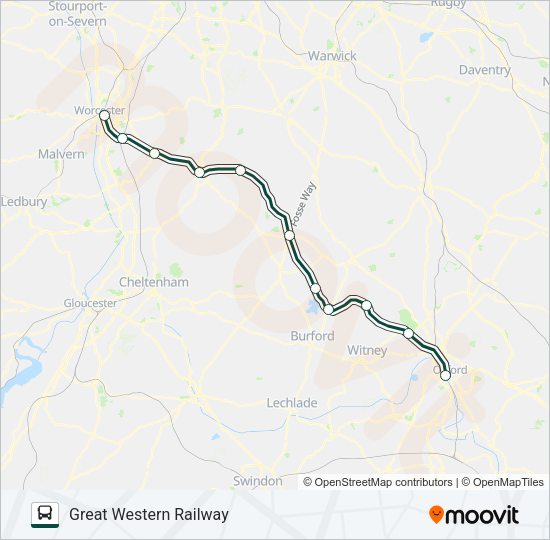 GREAT WESTERN RAILWAY Bus Line Map