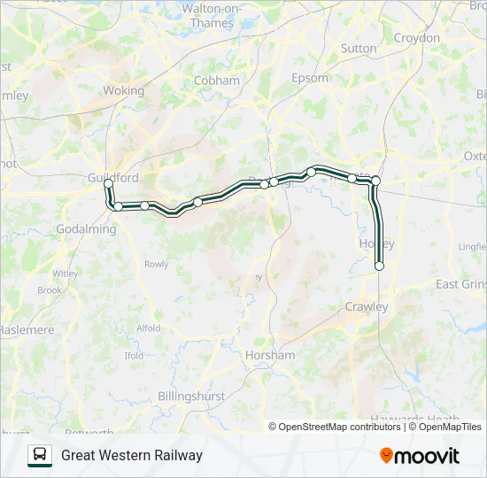 GREAT WESTERN RAILWAY Bus Line Map