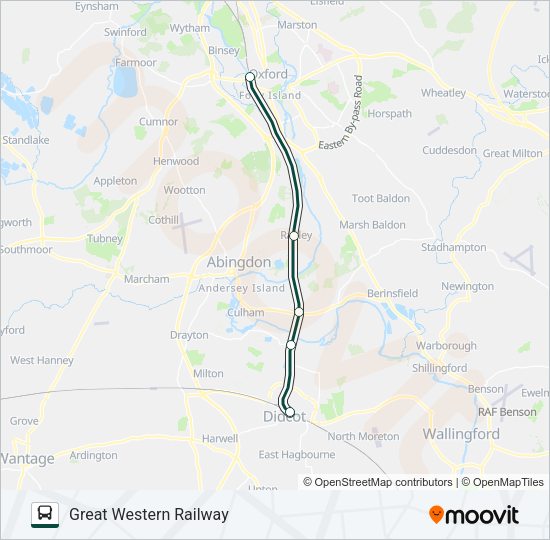 GREAT WESTERN RAILWAY Bus Line Map