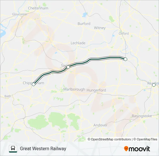 GREAT WESTERN RAILWAY Bus Line Map