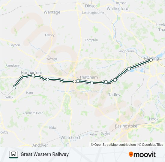 GREAT WESTERN RAILWAY Bus Line Map