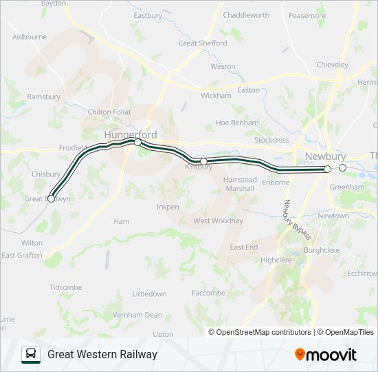 GREAT WESTERN RAILWAY Bus Line Map