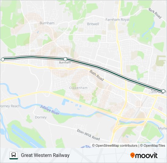 GREAT WESTERN RAILWAY Bus Line Map