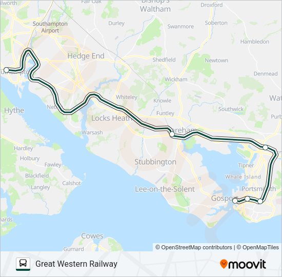 GREAT WESTERN RAILWAY Bus Line Map