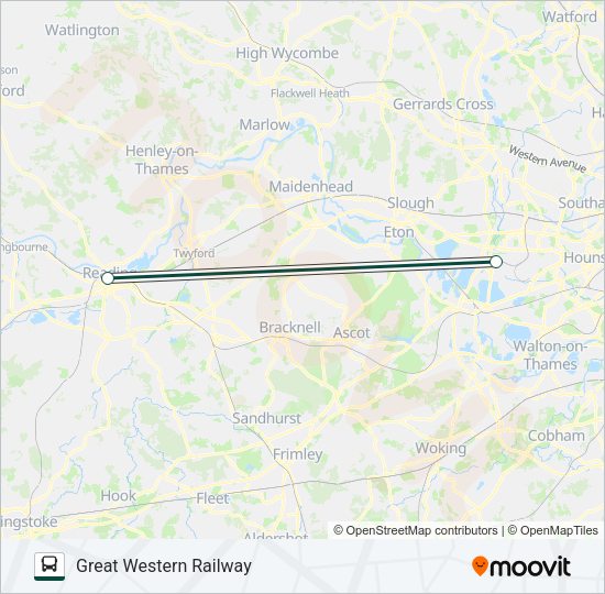 GREAT WESTERN RAILWAY Bus Line Map
