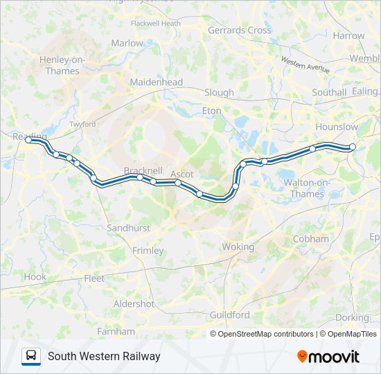 SOUTH WESTERN RAILWAY Bus Line Map