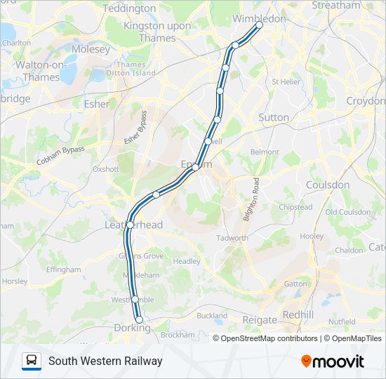 SOUTH WESTERN RAILWAY Bus Line Map