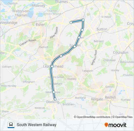 SOUTH WESTERN RAILWAY Bus Line Map