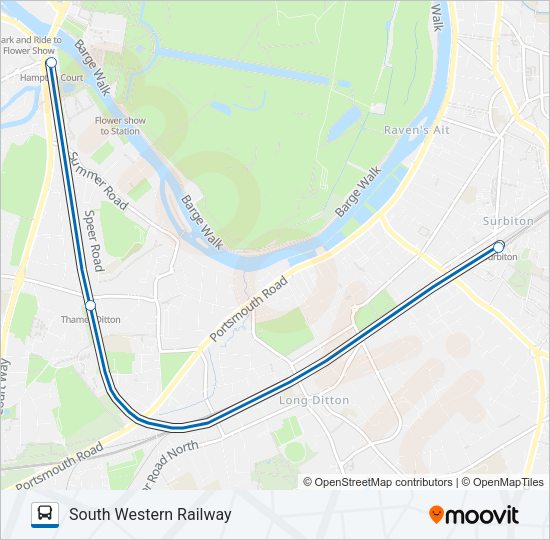 SOUTH WESTERN RAILWAY Bus Line Map