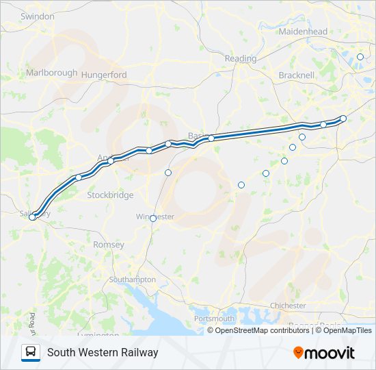 SOUTH WESTERN RAILWAY Bus Line Map