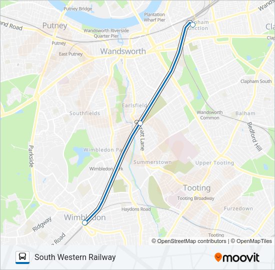 SOUTH WESTERN RAILWAY Bus Line Map