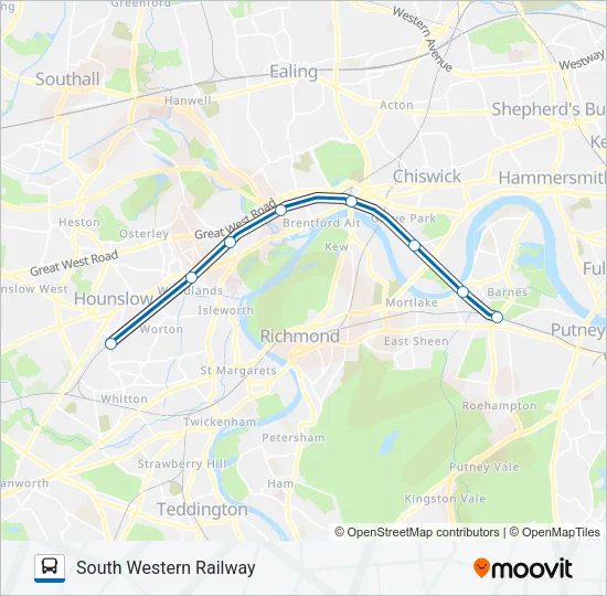 SOUTH WESTERN RAILWAY Bus Line Map