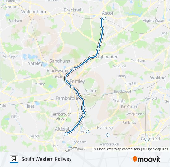 SOUTH WESTERN RAILWAY Bus Line Map