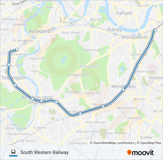SOUTH WESTERN RAILWAY Bus Line Map
