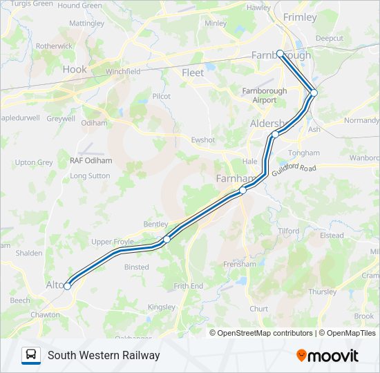 SOUTH WESTERN RAILWAY Bus Line Map
