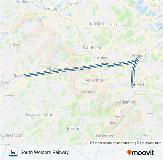SOUTH WESTERN RAILWAY Bus Line Map