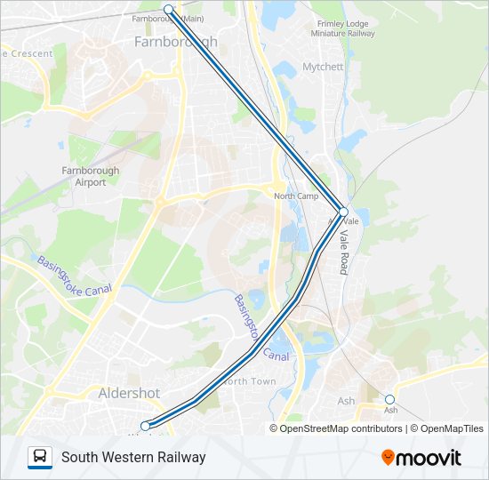 SOUTH WESTERN RAILWAY Bus Line Map
