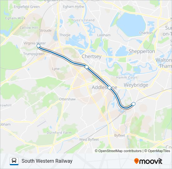 SOUTH WESTERN RAILWAY Bus Line Map