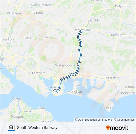 SOUTH WESTERN RAILWAY Bus Line Map