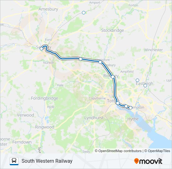 SOUTH WESTERN RAILWAY Bus Line Map