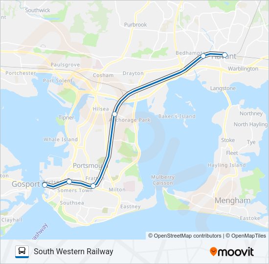 SOUTH WESTERN RAILWAY Bus Line Map