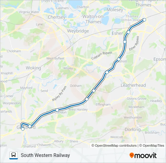 SOUTH WESTERN RAILWAY Bus Line Map