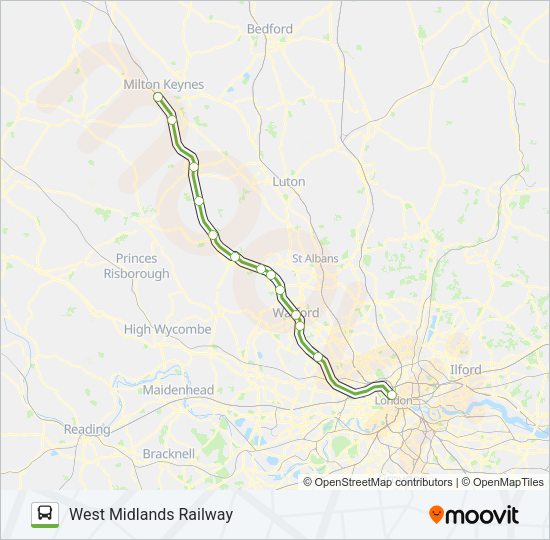 WEST MIDLANDS RAILWAY Bus Line Map