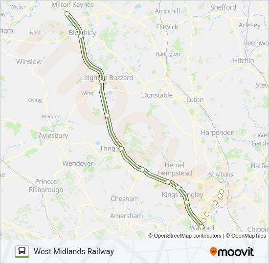 WEST MIDLANDS RAILWAY Bus Line Map