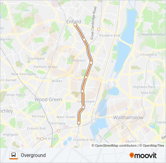 OVERGROUND bus Line Map