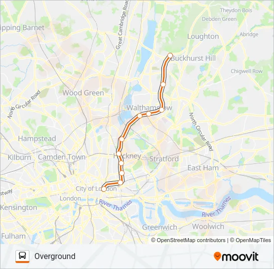 OVERGROUND Bus Line Map