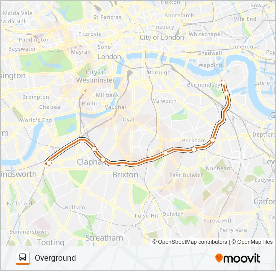 OVERGROUND Bus Line Map