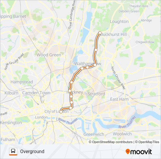 OVERGROUND Bus Line Map