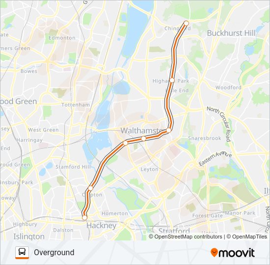 OVERGROUND Bus Line Map