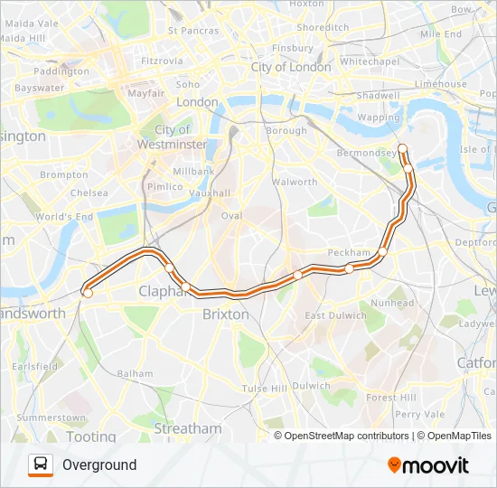 OVERGROUND Bus Line Map