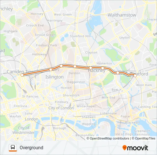 OVERGROUND Bus Line Map
