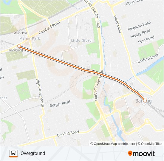 OVERGROUND Bus Line Map