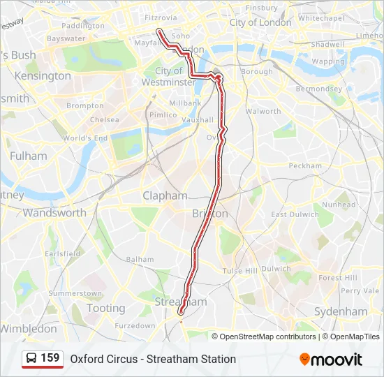 159 Bus Line Map