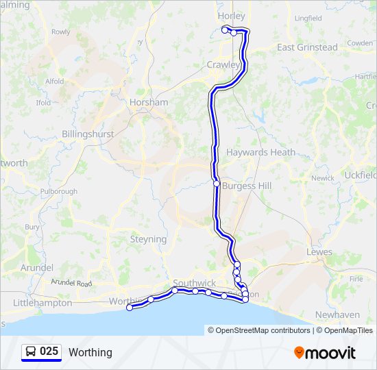 025 Route: Schedules, Stops & Maps - Worthing (Updated)