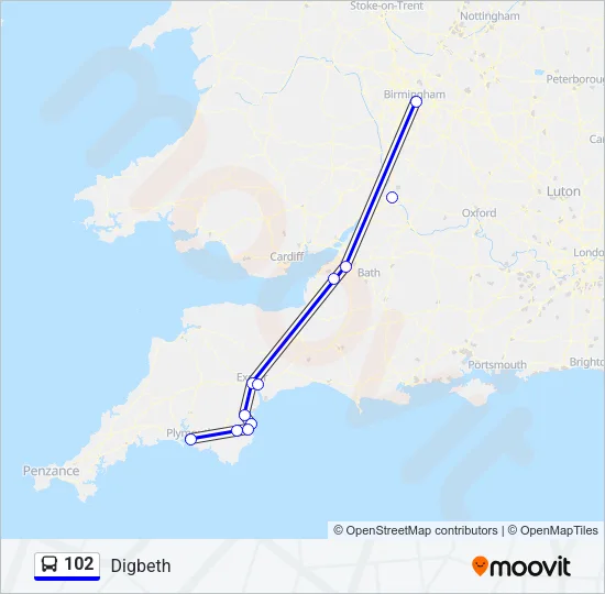 102 Bus Line Map