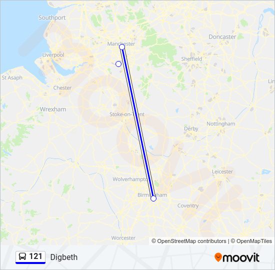 121 Bus Line Map