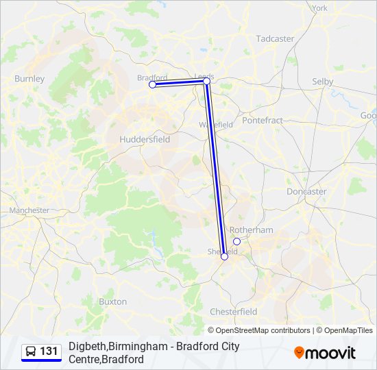 131 Route: Schedules, Stops & Maps - Bradford City Centre (Updated)