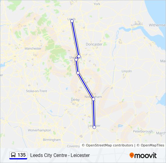 Bus 135 Route Map 135 Route: Schedules, Stops & Maps - Leicester (Updated)