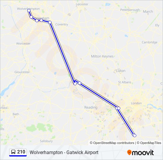 210 Route Schedules, Stops & Maps Wolverhampton (Updated)