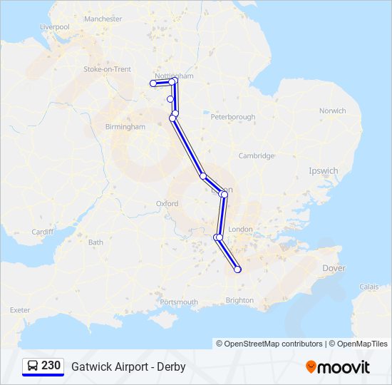 230 Route: Schedules, Stops & Maps - Derby (Updated)
